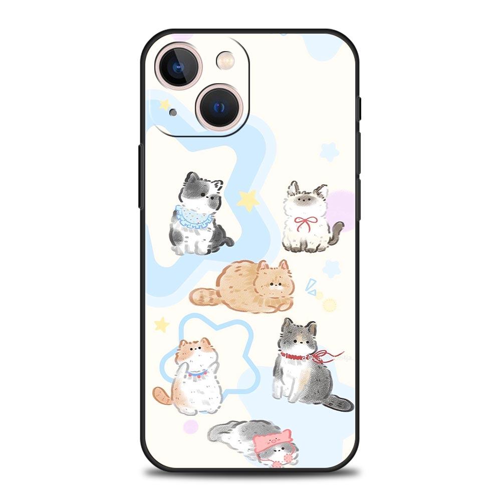 Cat Fishing Phone Case For iPhone 17 Air 16 Plus 13 15 14 12 11 Pro MAX 7 8 SE Soft TPU Shockproof Cover Funda