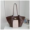 Cross Retro High-End Women's Versatile Tote, European-American Fashion, Large Capacity Shoulder Bag