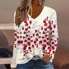 Women's autumn and winter fashion digital printed casual long sleeved T-shirt