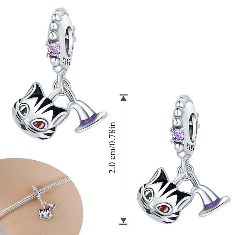New Halloween Pumpkin Skull Witch Charm Bead Copper Fit Original Charms Bracelet Pendants Halloween Gift Diy