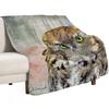 Cute Rustic Screech Owl Fence Modern Cottage Chic Country Art A653 Throw Blanket Flannel Fleece Soft Warm Throw Blanket
