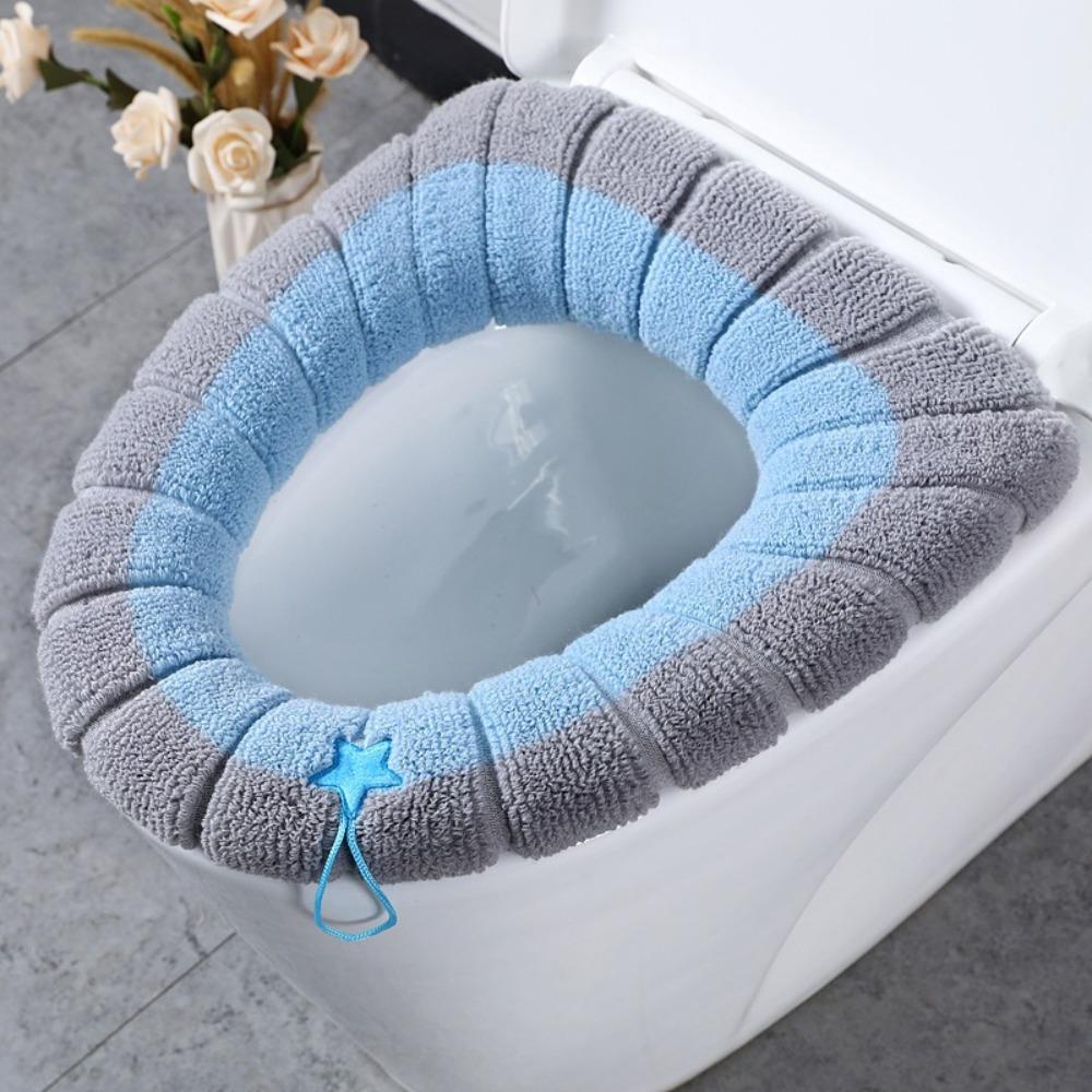 1 Pack Stitched Color Portable Toilet Mat O Type Universal Fully Enclosed Design Less Prone To Shedding Hair Toilet Seat Cushion
