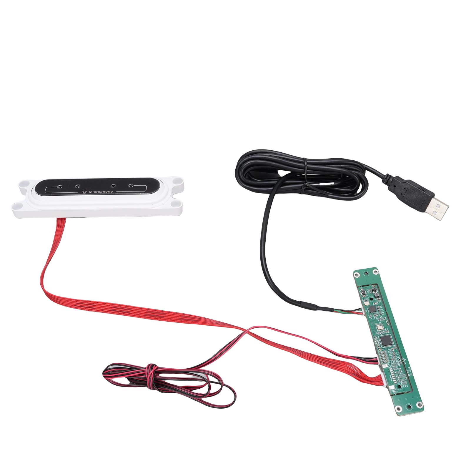 

Embedded 4 Arrays Omnidirectional Microphone Adjustable Bracket Speech Recognition Machine White