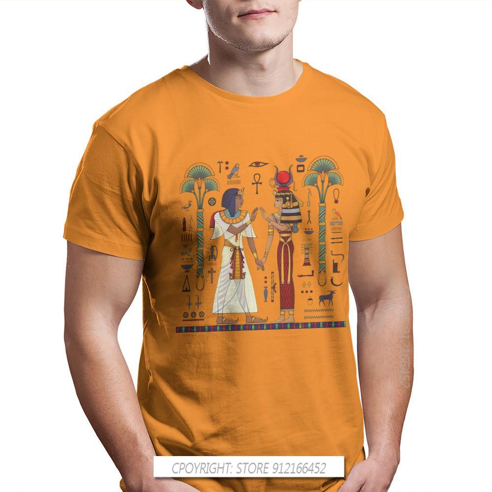 Ägyptisch Altes Ägypten Kultur Hieroglyphe Und Symbolalte Kultur Singen Und Symbol Männer T-Shirt Groß Reine Baumwolle Vintage T-Shirt