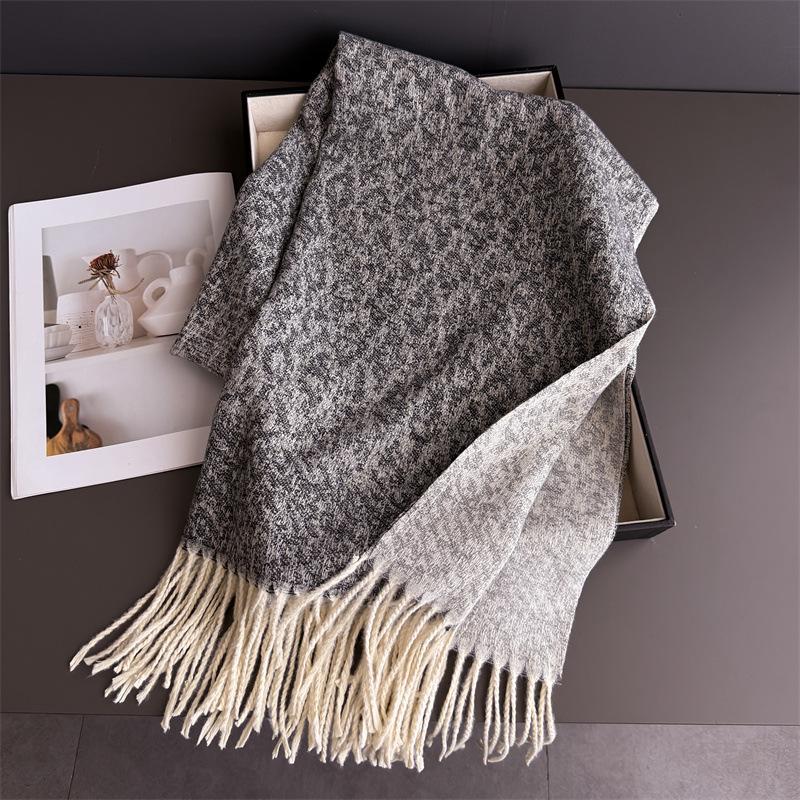 

Neck Warmer Scarf For Wome Winter Thickened Tassel Pashmina Shawl Faux Cashmere Warps Autumn Elegant Ladies Blanket For Men