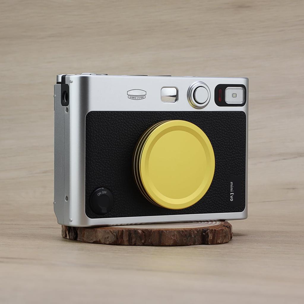 Haoge Metal Lens Cap for Fujifilm Instax Mini Evo Film Photo Camera Accessory Lens Gold Cover,