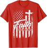 Red Freedom Shirt Faith Over Fear USA Flag Patriotic T-Shirt