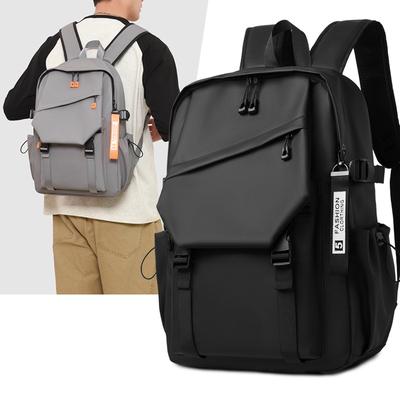 Waterproof Nylon Backpack with Multiple Pockets Laptop Compartment Men School Travel Bag