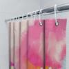 Abstract Art Shower Curtain Modern Teal Blue Beige Brush Stroke Backdrop Bathroom Decor Washable Waterproof Fabric