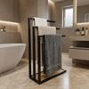 Black loft towel rack for the bathroom