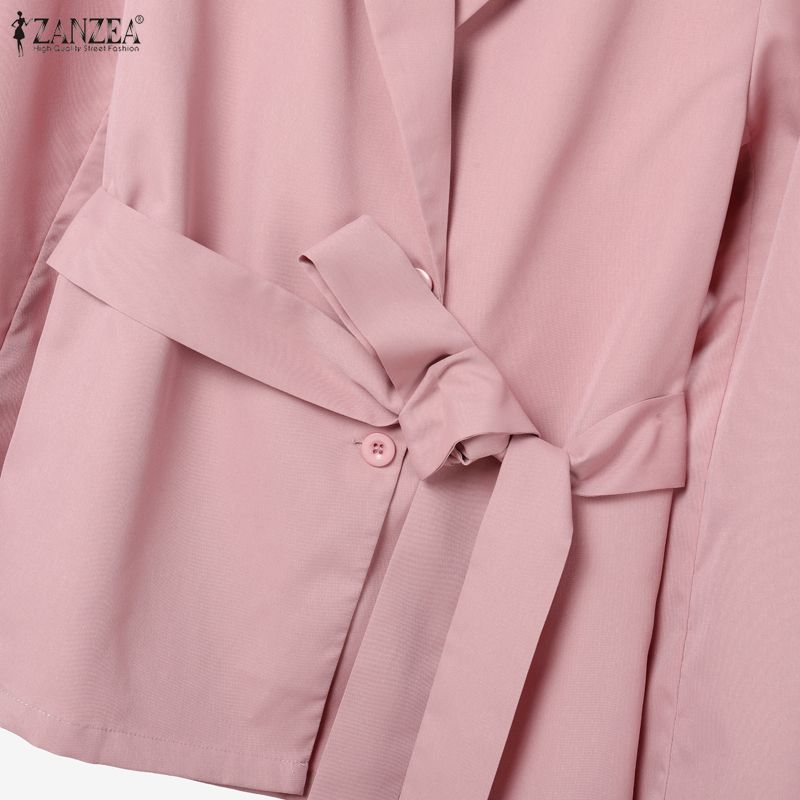 ZANZEA Women Long Sleeve Casual Blazer and Pants Two Piece Suit Sets