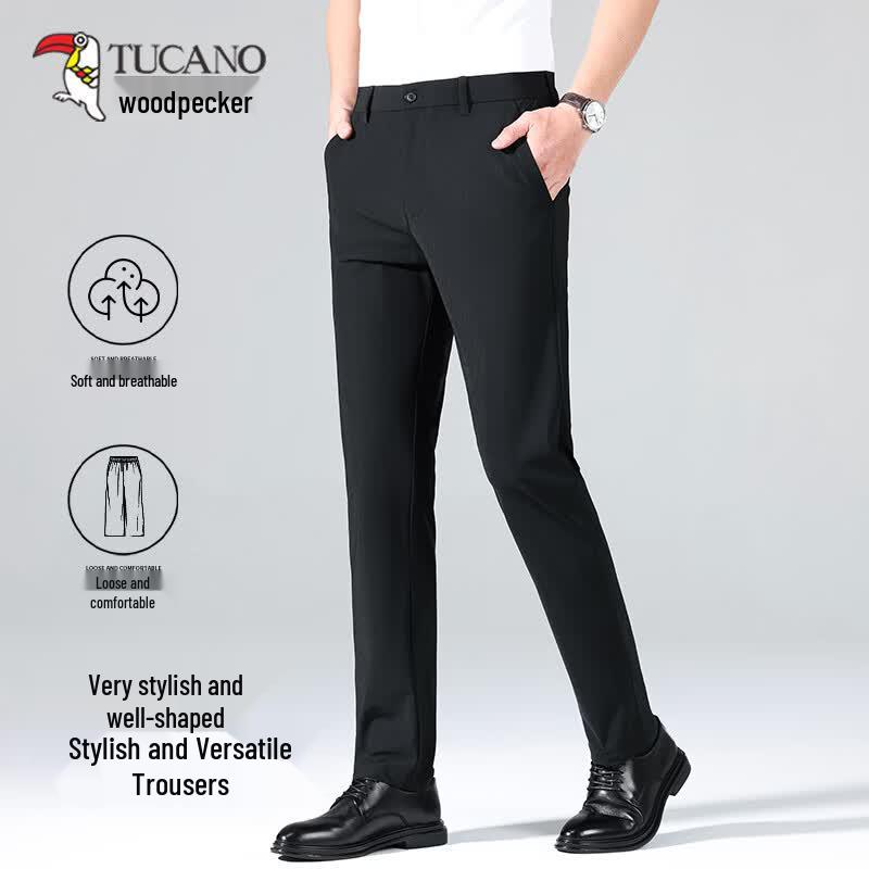 TUCANO Men's Summer Wrinkle-Resistant Business Casual Trousers