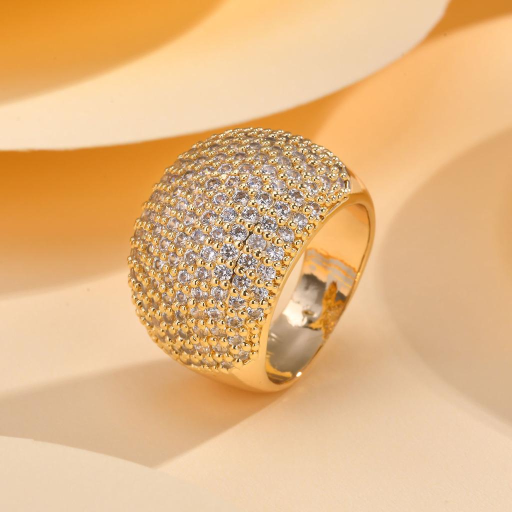 Vnox Oversize Statement Ring for Women Girls, Full CZ Cubic Zirconia Stones Bling Ring, Luxury Jewelry