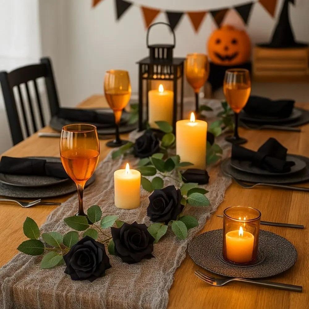 200 cm künstliche Rosenranken mit Rosenmuster, Halloween-Girlande, künstliche Blumen, Inneneinrichtung