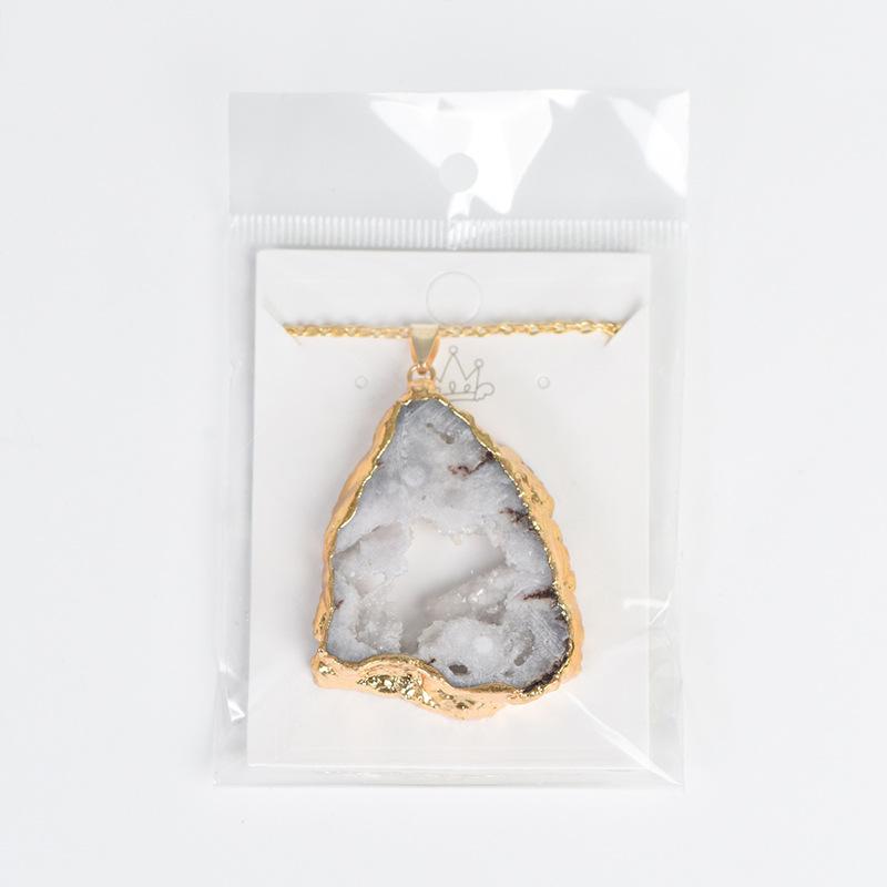 100% Natural Hot Selling Agate Crystal Hole Piece Edging Pendant Necklace 30-50mm Feng Shui DIY