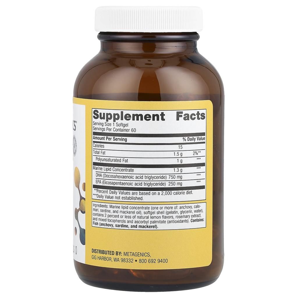 Metagenics, OmegaGenics®, Neurofish Oil, 1,000 Mg, 60 Softgels