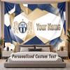 Benutzerdefinierte Namens-Text-Wandteppich FC Zürich Personalisierter Polyester-Wandteppich für Schlafzimmer und Zimmer