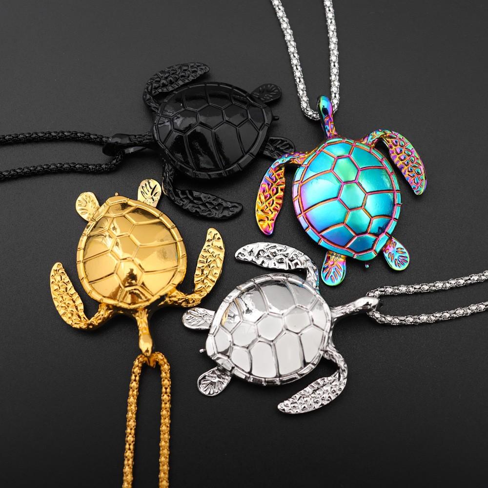 Fashion Pop Punk Lucky Gift Personality Fun Baby Turtle Necklace Longevity Turtle Hip Hop Holiday Pendant Jewelry