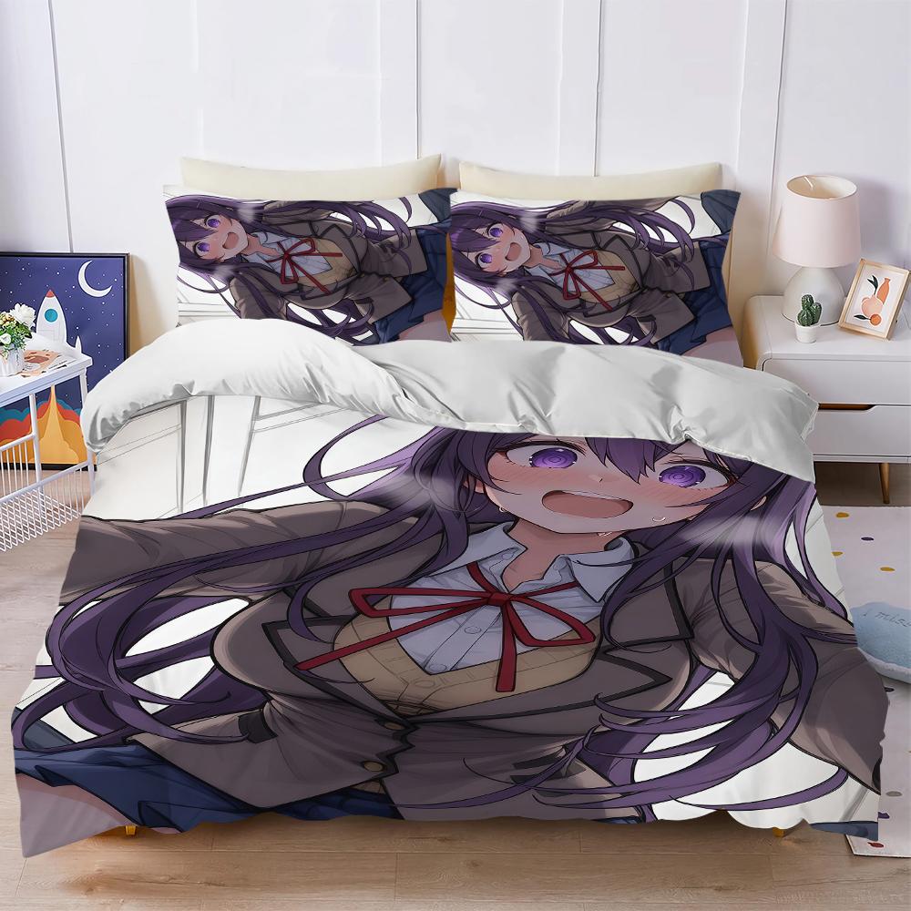 Anime Game Girl Y-Yuri Duvet Cover Set Soft Wash Bed 3 Piece Summer Comfortable Student Dormitory Home Baby Bedding Best Seller
