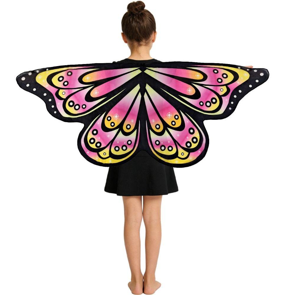 Cosplay Costume Cape Butterfly Colorful Pixie Cloak Festival Fairy Shawl Party Accessories
