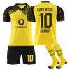 2025-26 Dortmund Home #10 BRANDT Sport Training Jersey Set with Socks Teens Kids Adults Custome Name Football Kits