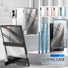 Per Samsung Z Fold 8 Ultra / 7 6 5 4 3 Custodia Trasparente Placcata in PC con Protezione Cerniera, Copertura Integrale con Supporto e Slot per Penna, con Vetro Temperato