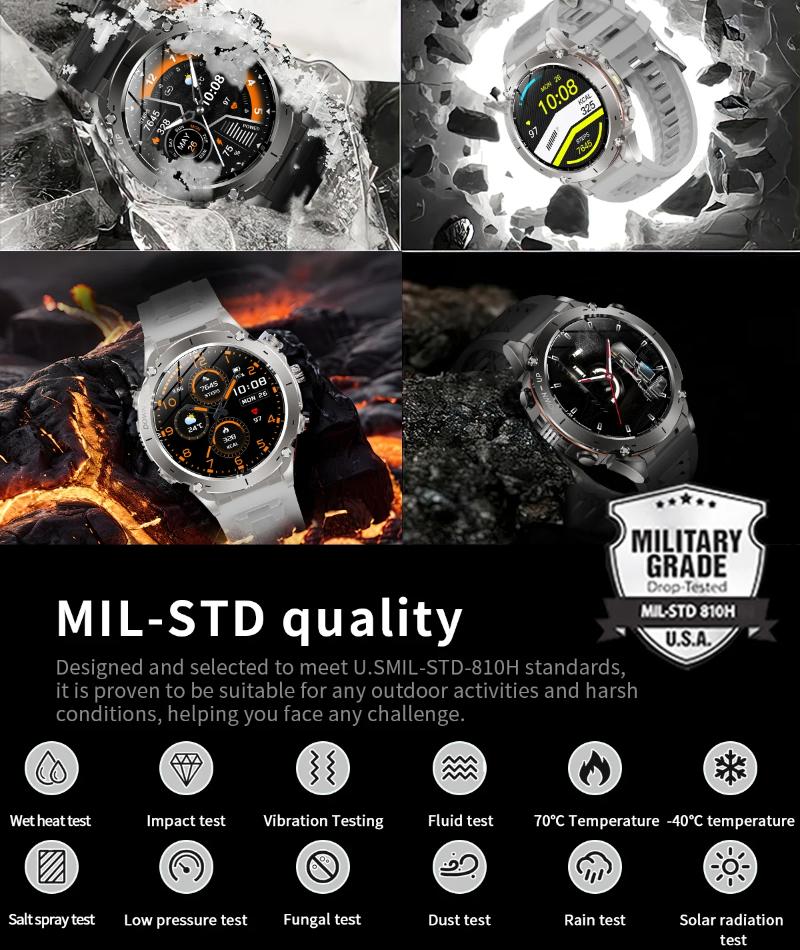 2025 New Outdoor GPS Smart Watch 1.43" AMOLED 10ATM Waterproof Bracelet Compass Sports Tracker BT Call Smartwatch Men For Xiaomi IOS
