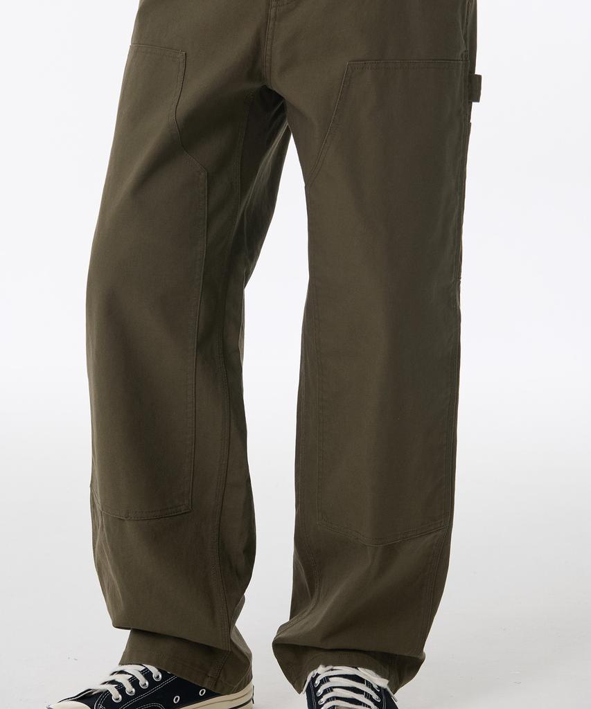 Musinsa Standard Canvas Regular Fit Double Knee Carpenter Pants [Khaki]