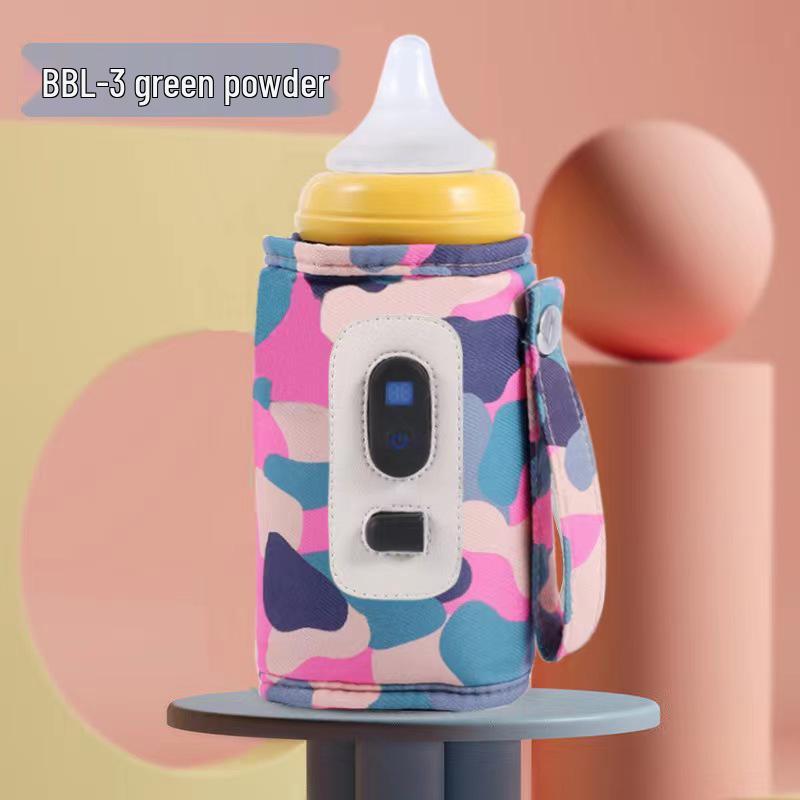 USB Portable Baby Bottle Warmer with Adjustable Temperature, Insulated Sleeve, and Digital Display.
