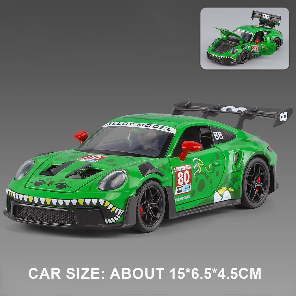 1:32 Scale 911 GT3RS 964 Sports Car Model Toy Pull Back Shock Absorption Vehicles Models Music Light Toys Great Collectible