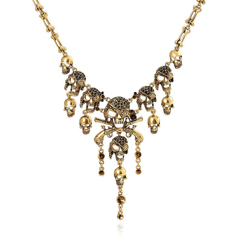 

Creative Retro Skull Pendant Short Necklace - Bold and Edgy Design