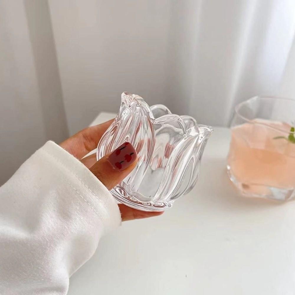 2PCS Vintage Tulip Shaped Candle Holder Romantic Candlestick Holder Candle Stand  Table Centerpiece