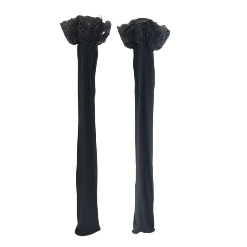 2025 New Oily Stockings Knee Socks Horse Oil Socks Peacock Lace Thigh Socks High-end Stockings