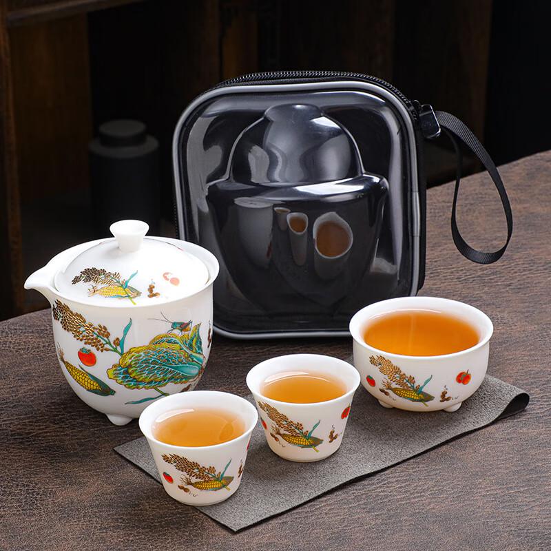 Chaxun Dehua Ceramic Travel Tea Set - Quqing Yuantian
