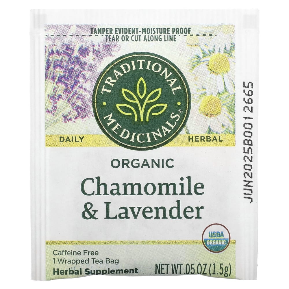 iHerb Traditional Medicinals Chamomile with Lavender Caffeine-Free Tea, 16 Tea Bags, 24g (0.85oz.)