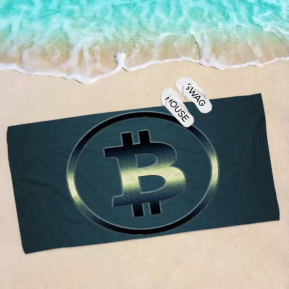 Popular Logo Bitcoin Microfiber Beach Towel Absorbent Quick Dry Soft Yoga Swimming Resort Mountain Climbing Towel