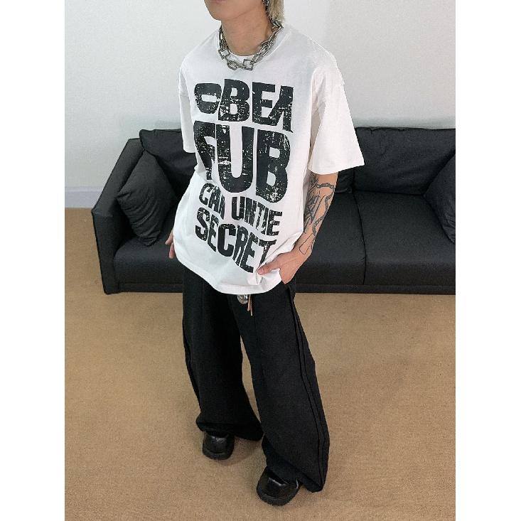 

Футболка с короткими рукавами American Retro High Street, мужская футболка высокого качества Ruan Shuai Oumei, модная брендовая пара 3XL белый