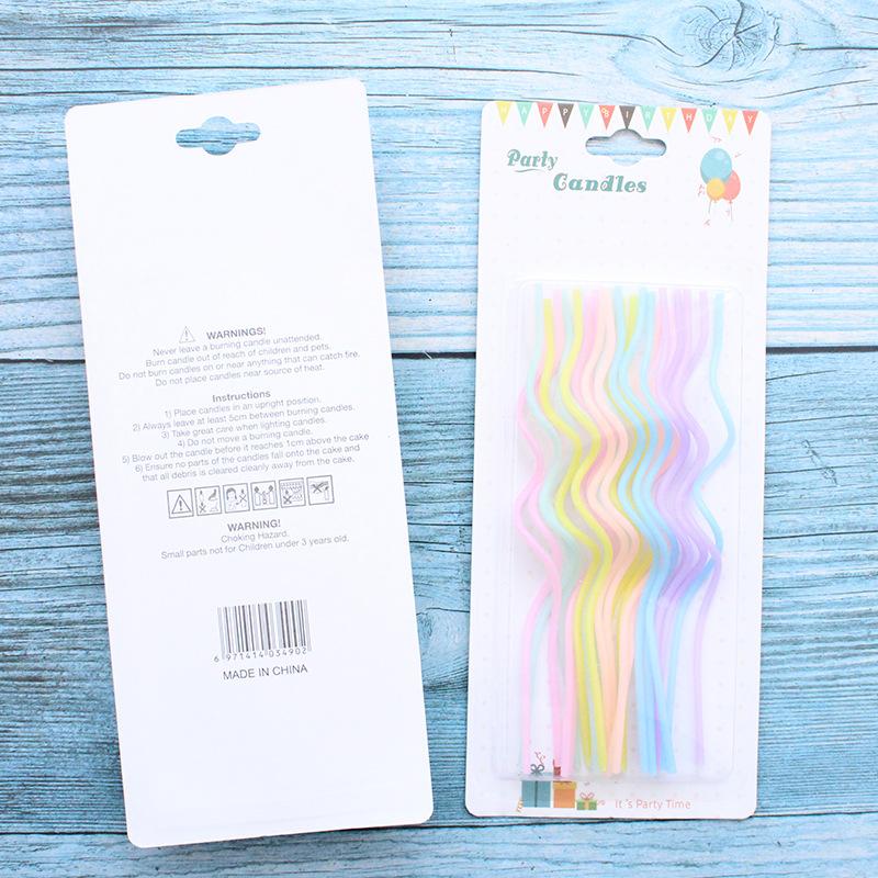 

24 Curved Macaron Candles for Birthday, Creative Romantic Party Colored Spiral Candles Without Support Original 24 Macaron Curve Candles