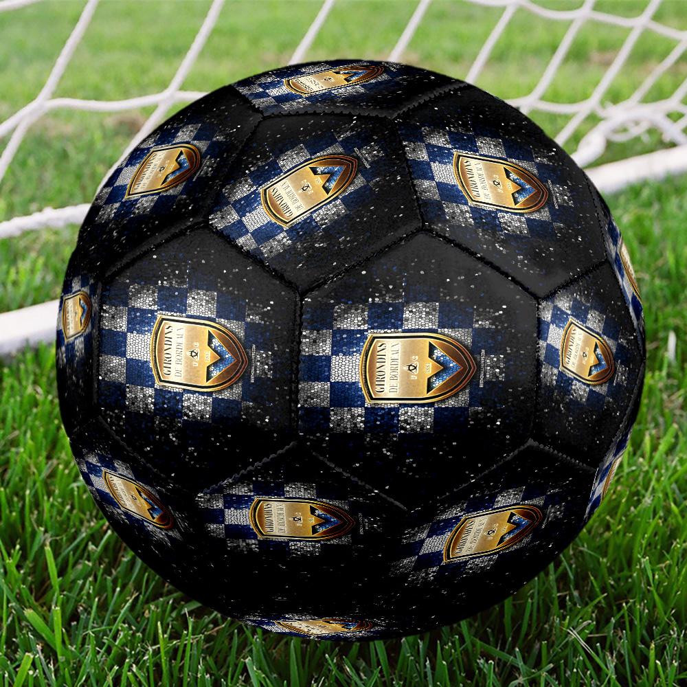 Giron-de Football Crest Printed Size 5 Soccer Balls, High-Quality, Anti-Slip, Protective Football, A Unique Gift , Birthdays, Christmas Gifts