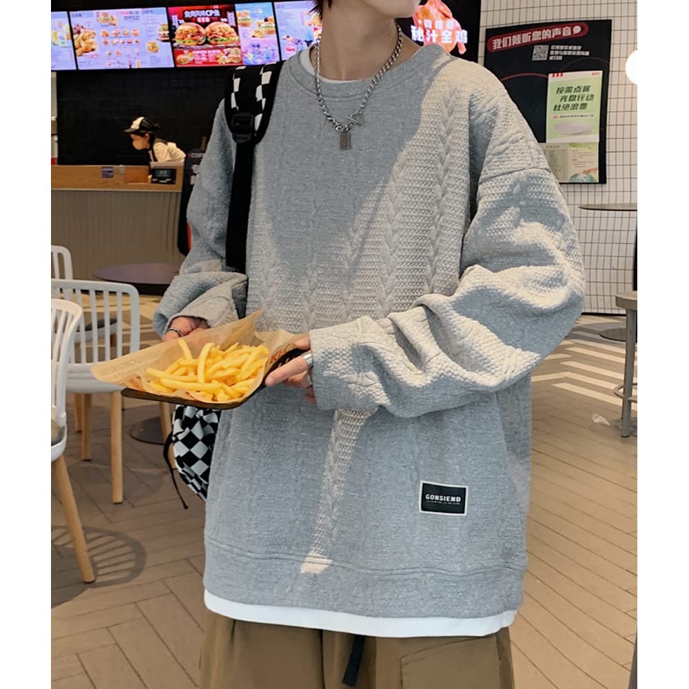 Aaronlive Long Sleeve Round Collar Plus Sizes Popular Pullover Loose XL Men's T-Shirt, Available, Sweatshirt, Casual, Comfortable, Fit, Spring,