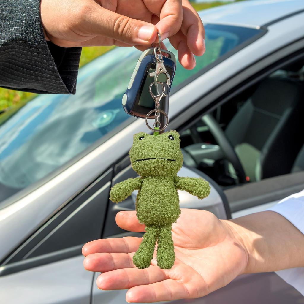 Plush Frog Keychain Cute Stuffed Animal Keyring Bag Charm For Kids Adults Handbag Backpack Accessories Birthday Christmas Gifts