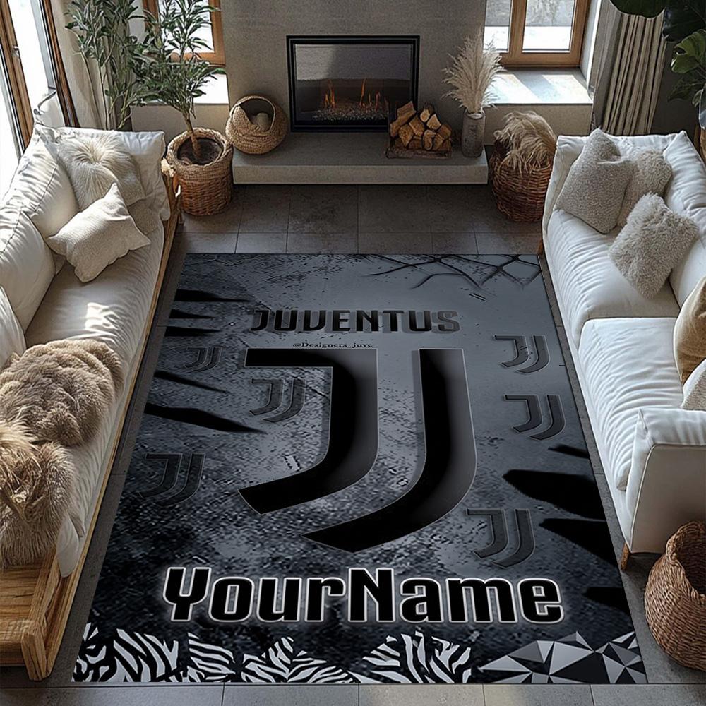 Juventus Personalized Text Area Rug Design for Foyer Balcony Dormitory Decorate room Antislip Carpet Office home decor Wedding Party Gift