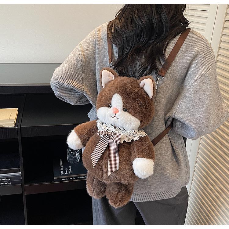 Plush Teddy Bear Doll Women's Backpack 2025 - Korean Style Exquisite Outdoor Travel & School Bag