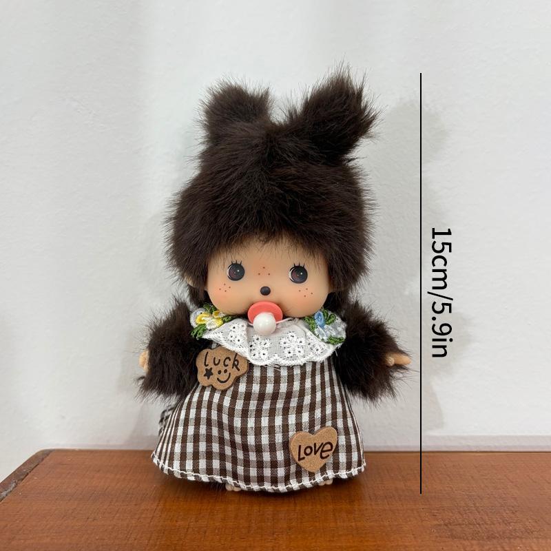 Monchichi Sleutelhanger voor Tas Rugzak Schattige Aap Monkiki Hanger Cartoon Monchiki Sleutelhanger Kindercadeaus as picture black