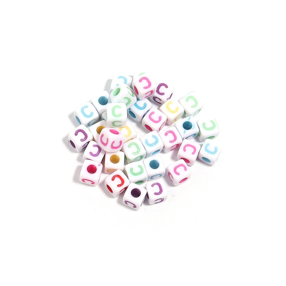 100pcs/lot  A-Z Acrylic Letter Bead Square Loose Spacer Alphabet Beads for DIY Bracelet Necklace Jewelry Making Supplies