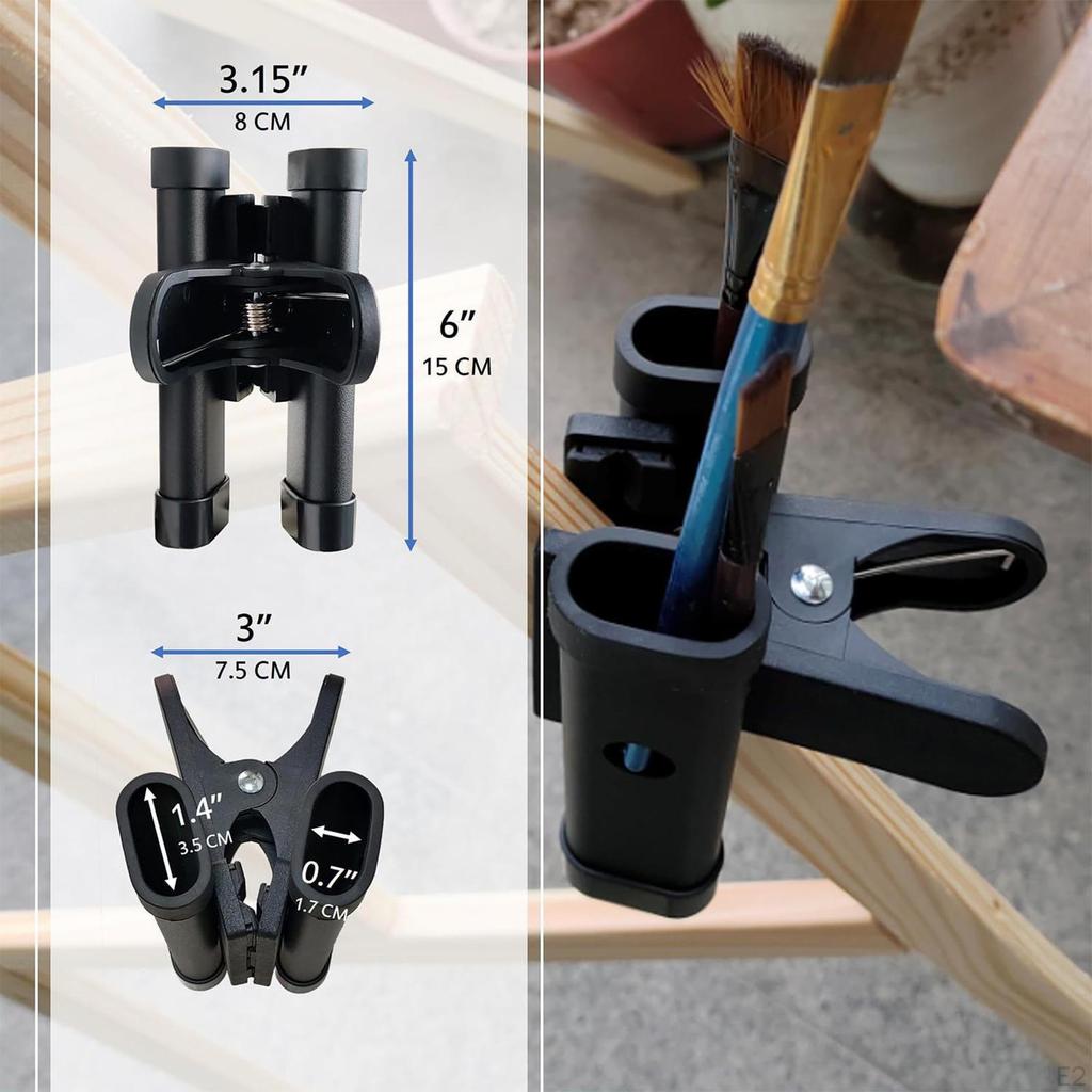 Easel Brush Clip Accessory Sturdy Portable Easy Installation Black Professional Versatile Rotatable