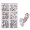 1000Pcs Multi-Size 3D Glitter DIY Diamond Gem Nail Rhinestones AB Crystal