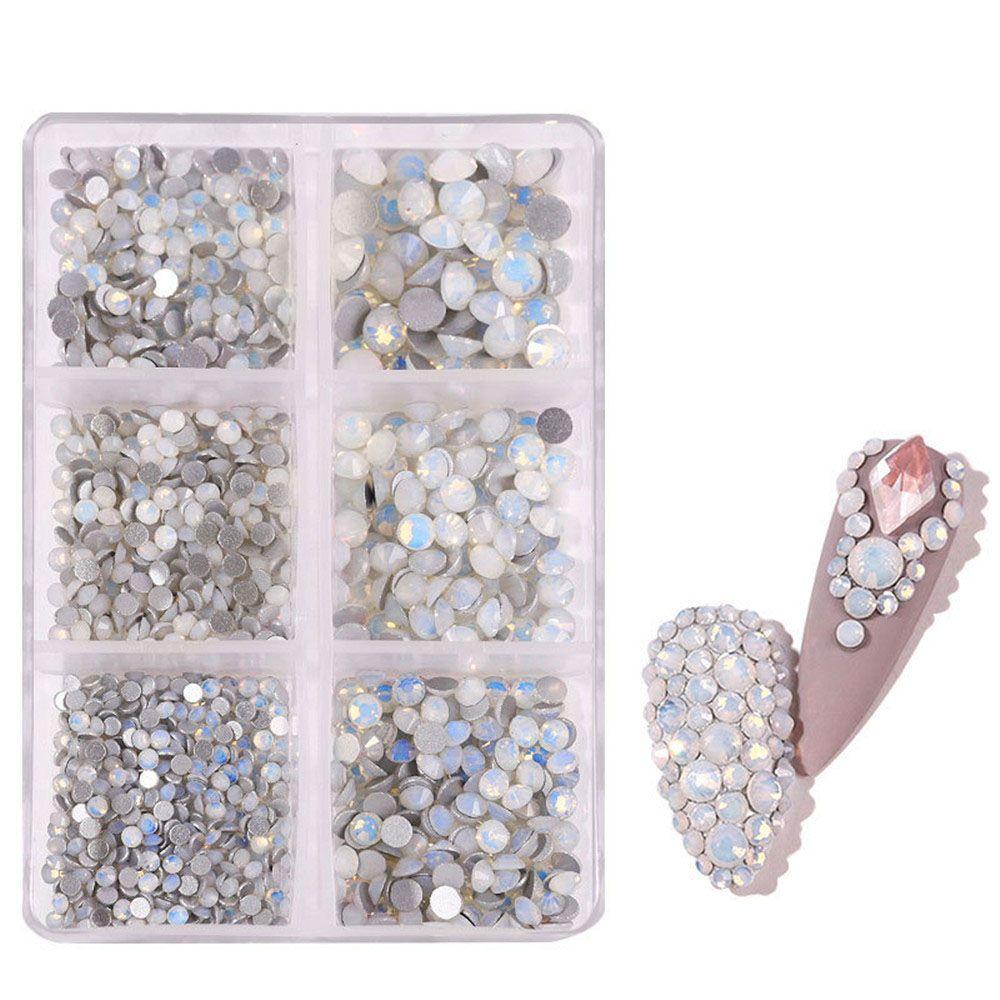 1000Pcs Multi-Size 3D Glitter DIY Diamond Gem Nail Rhinestones AB Crystal