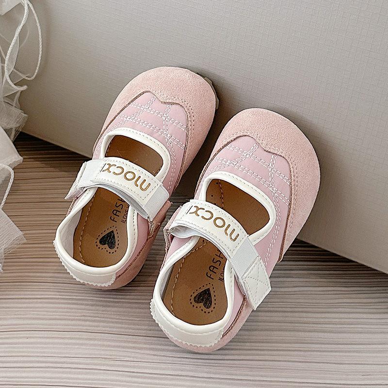 Spring/Autumn Baby Girl Non-Slip Soft Sole Princess Velcro Shoes.