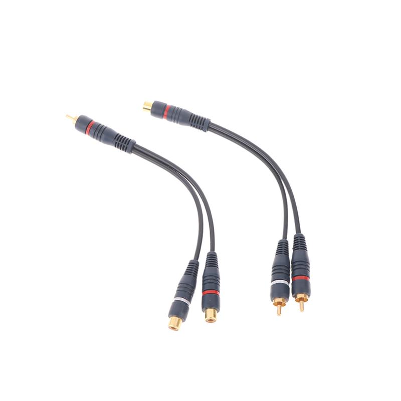 Distributor Converter Speaker Gold Cable Cord Line Cooper Wire 2 Rca Female To 1 Rca Male Splitter Cable Audio Splitter